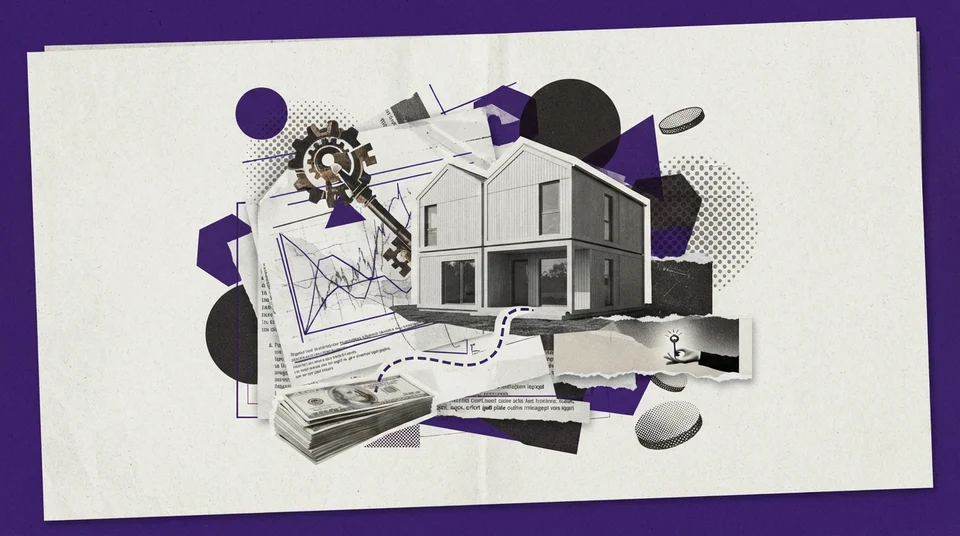 Échéancier de décaissements et documents de financement d'une maison modulaire sur une table