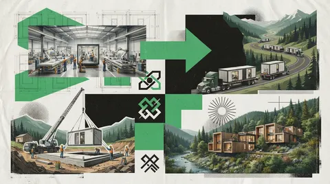 Petit immeuble locatif modulaire de trois étages en bordure d'une zone d'emploi régionale au Québec
